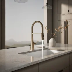 Semi-professional kitchen sink faucet with three-function sprayhead^Kohler Online