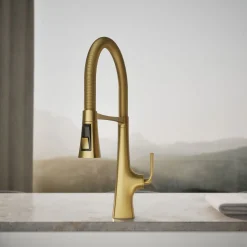 Semi-professional kitchen sink faucet with three-function sprayhead^Kohler Online