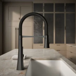 Semi-professional kitchen sink faucet with three-function sprayhead^Kohler Online