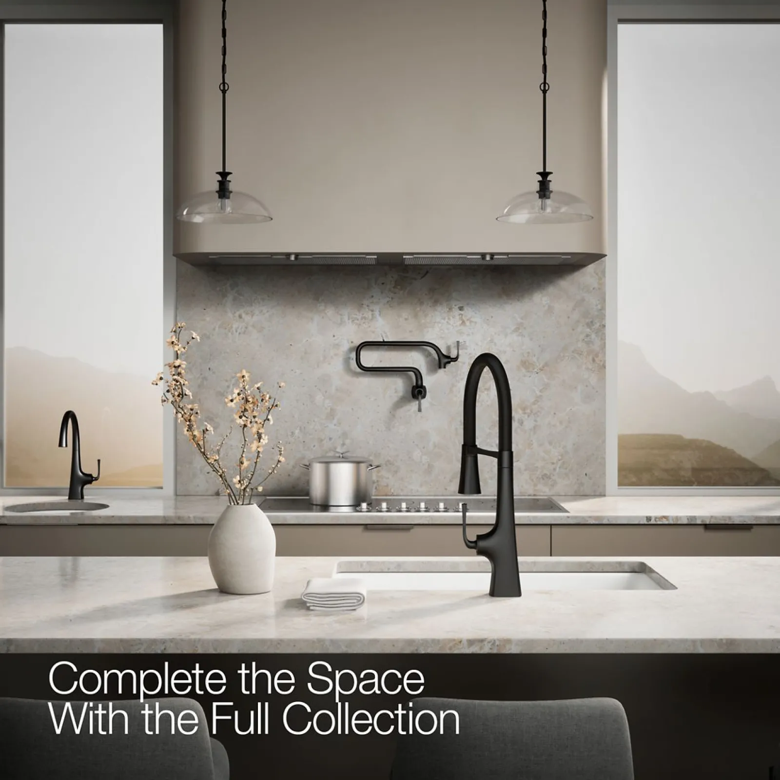 Semi-professional kitchen sink faucet with three-function sprayhead^Kohler Online