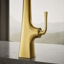 Semi-professional kitchen sink faucet with three-function sprayhead^Kohler New
