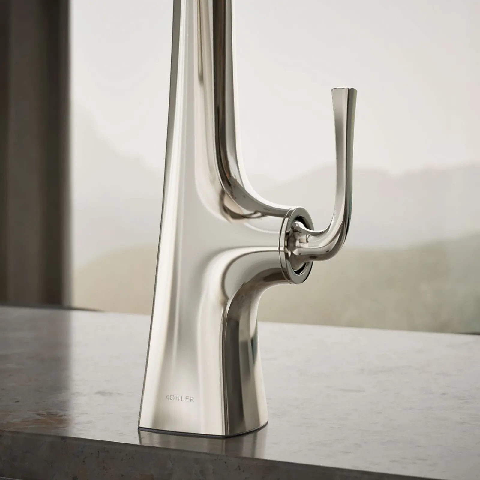 Semi-professional kitchen sink faucet with three-function sprayhead^Kohler New