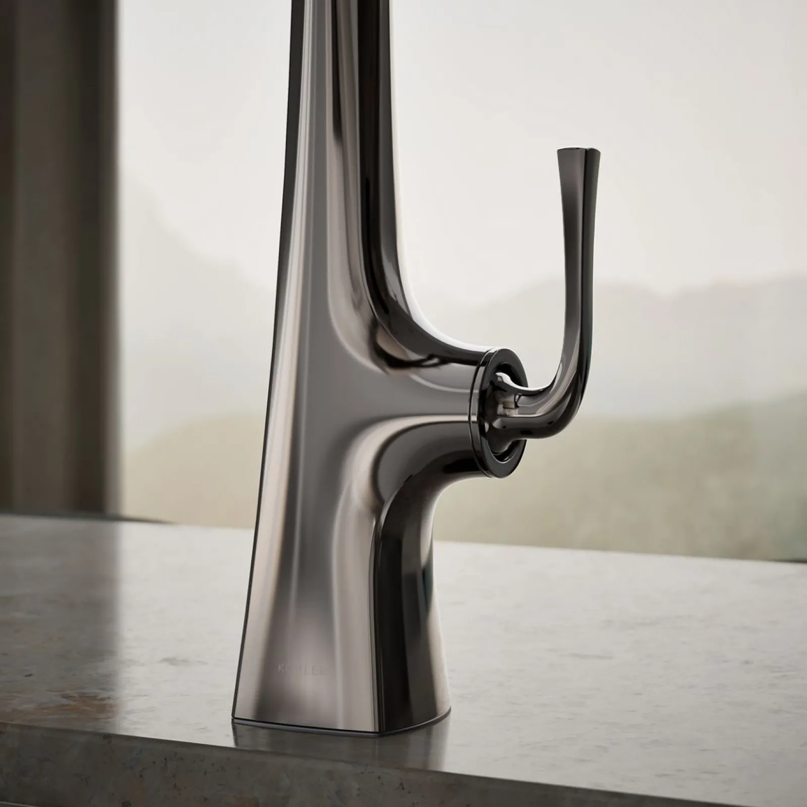 Semi-professional kitchen sink faucet with three-function sprayhead^Kohler New