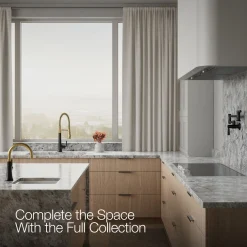 Semi-professional pull-down kitchen sink faucet with three-function sprayhead^Kohler Hot