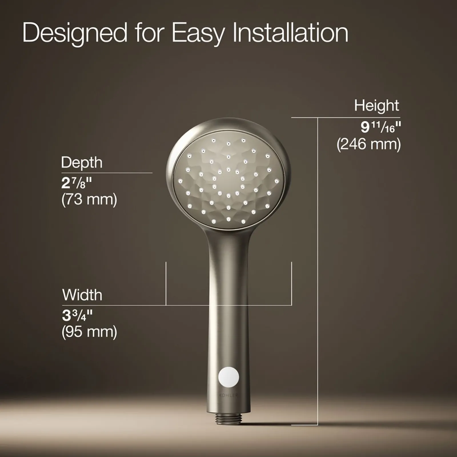 Single-function handshower with Eco-Boost^Kohler Outlet