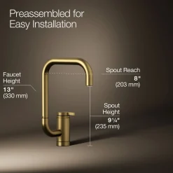 Single-handle bar sink faucet with two-function extended-reach spout^Kohler New