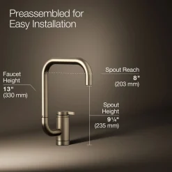 Single-handle bar sink faucet with two-function extended-reach spout^Kohler New