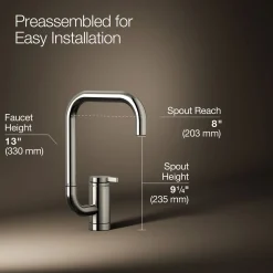 Single-handle bar sink faucet with two-function extended-reach spout^Kohler New