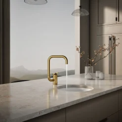 Single-handle bar sink faucet with two-function extended-reach spout^Kohler New