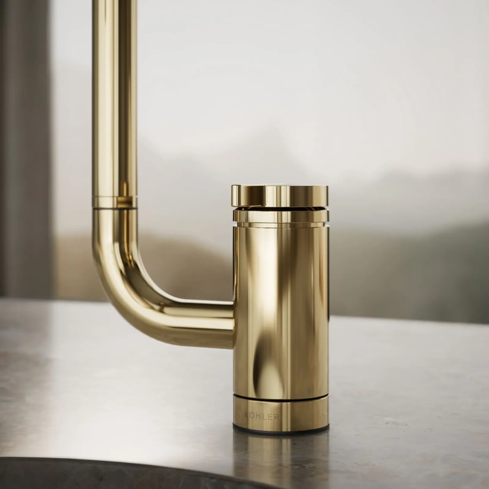 Single-handle bar sink faucet with two-function extended-reach spout^Kohler New