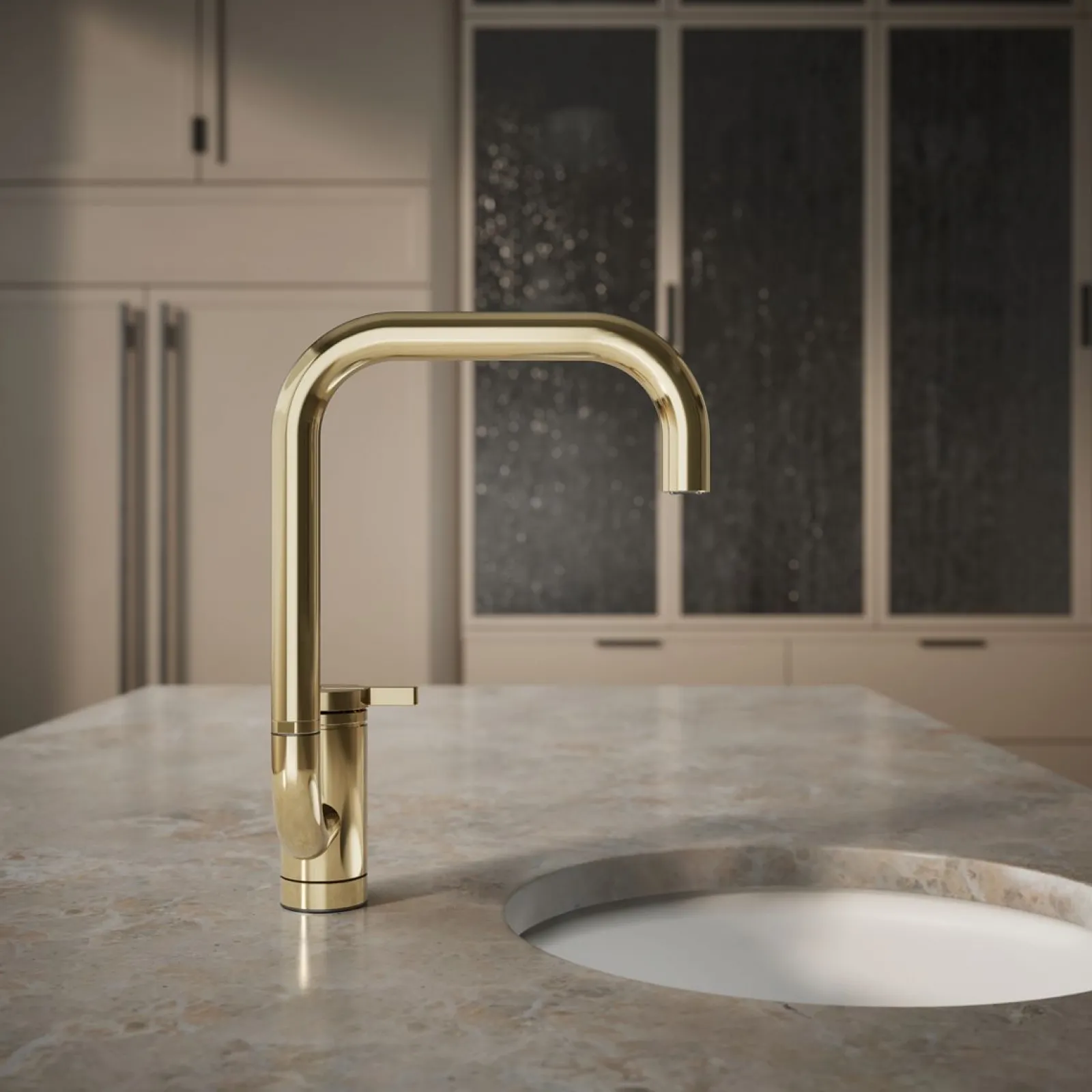 Single-handle bar sink faucet with two-function extended-reach spout^Kohler New