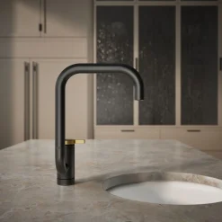 Single-handle bar sink faucet with two-function extended-reach spout^Kohler New