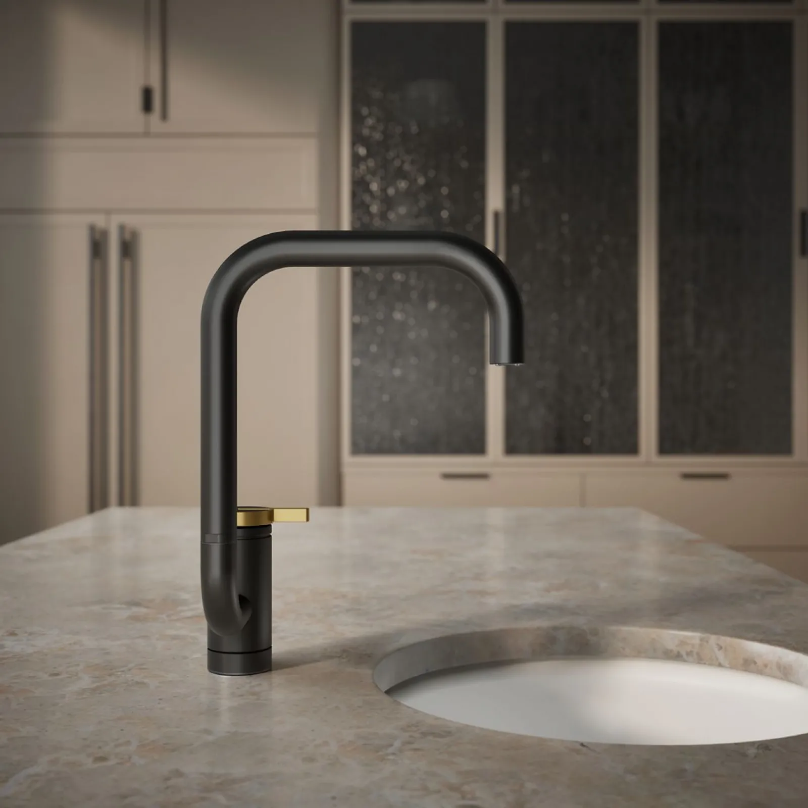Single-handle bar sink faucet with two-function extended-reach spout^Kohler New