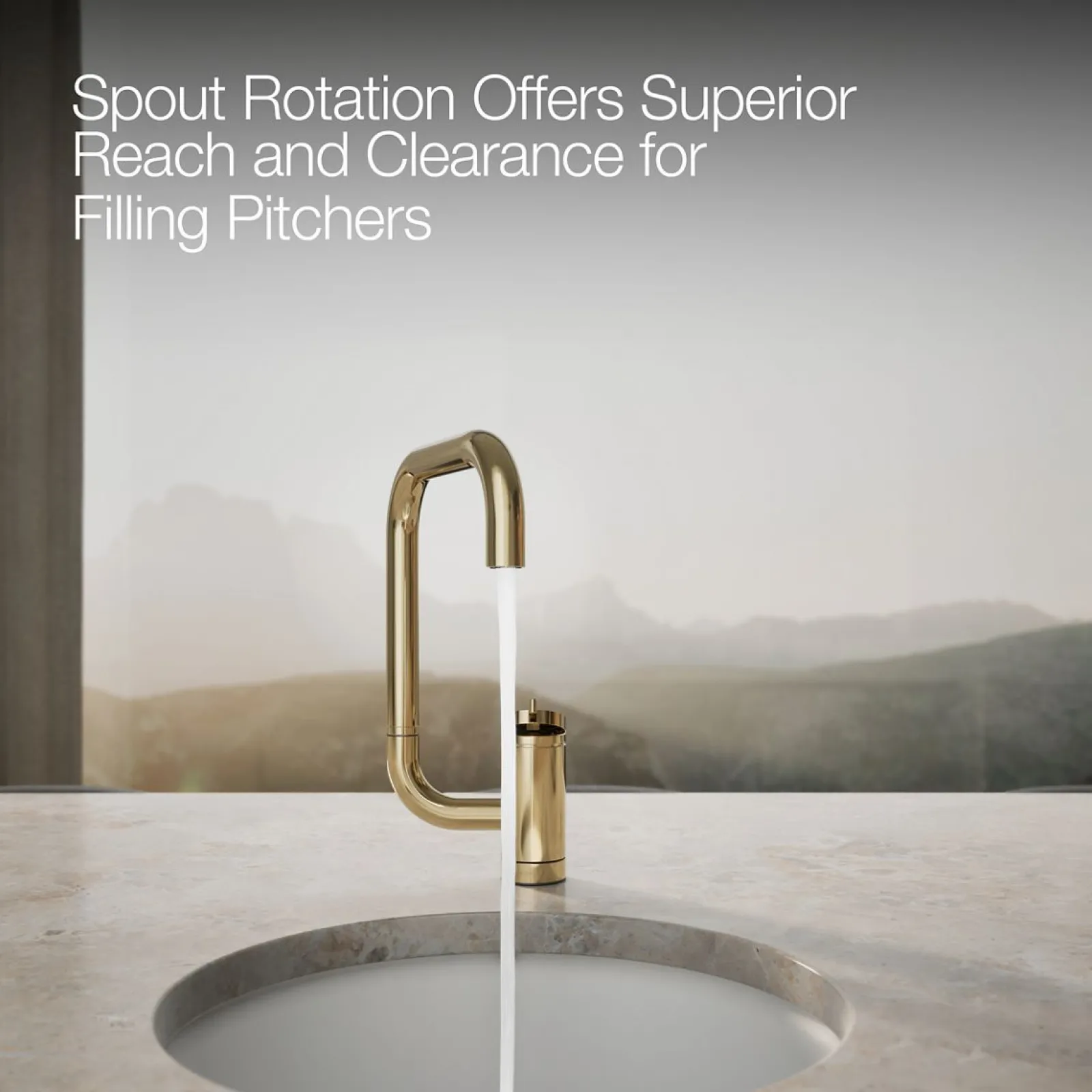 Single-handle bar sink faucet with two-function extended-reach spout^Kohler New