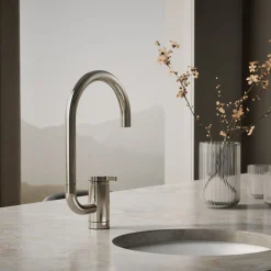Single-handle bar sink faucet with two-function extended-reach spout^Kohler Clearance