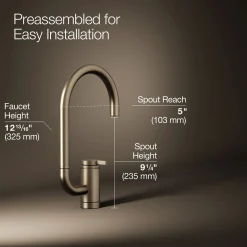 Single-handle bar sink faucet with two-function extended-reach spout^Kohler Clearance
