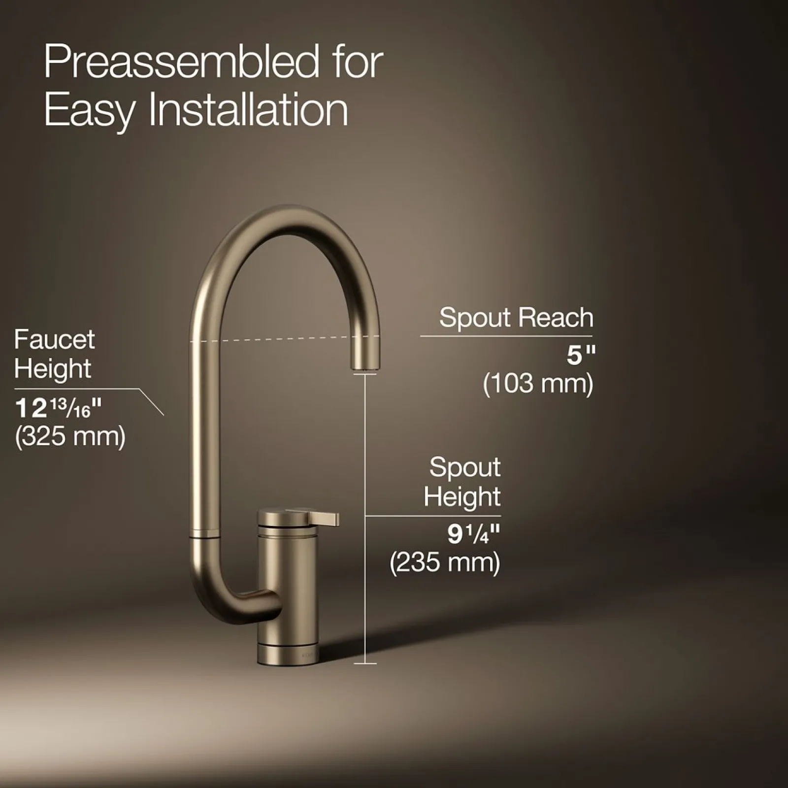 Single-handle bar sink faucet with two-function extended-reach spout^Kohler Clearance