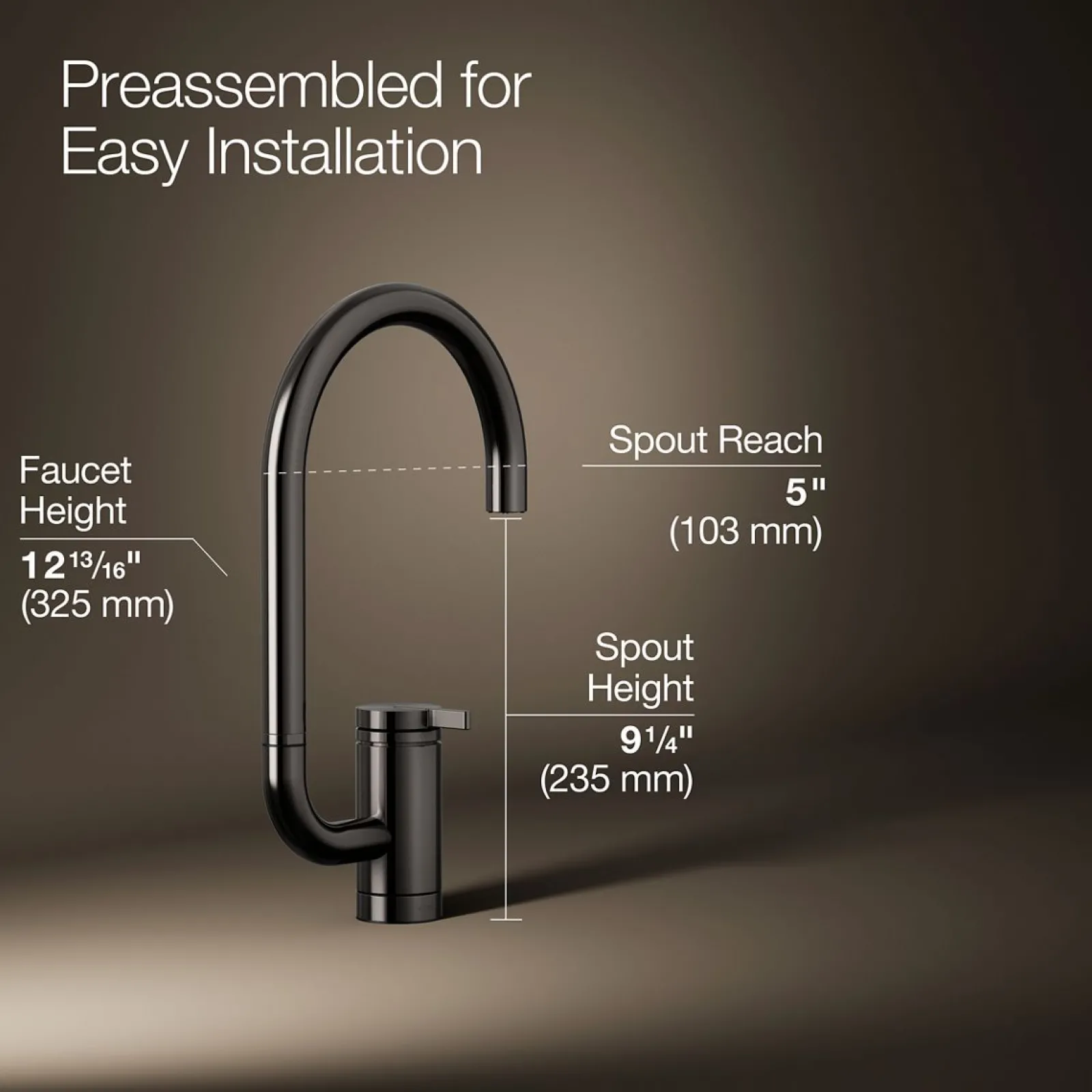 Single-handle bar sink faucet with two-function extended-reach spout^Kohler Clearance