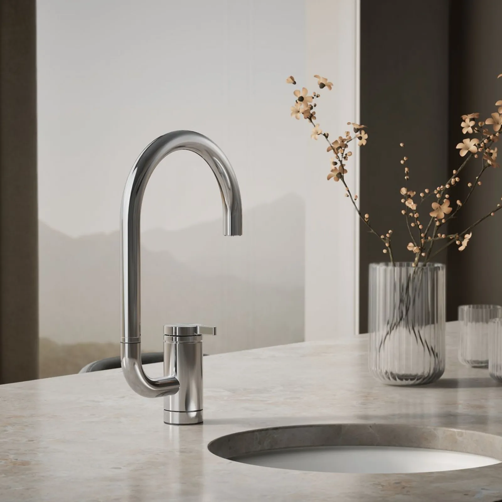 Single-handle bar sink faucet with two-function extended-reach spout^Kohler Clearance