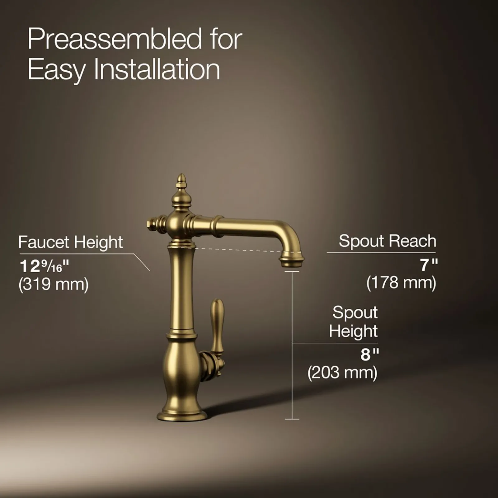Single-handle bar sink faucet^Kohler