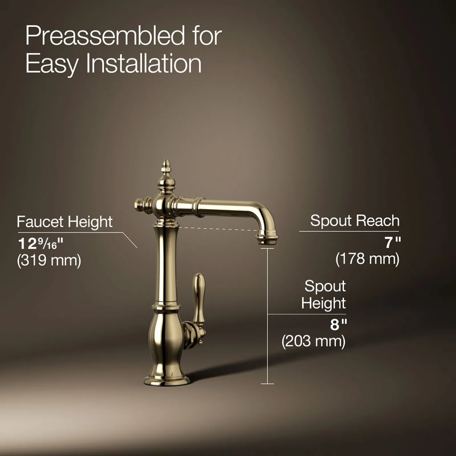 Single-handle bar sink faucet^Kohler