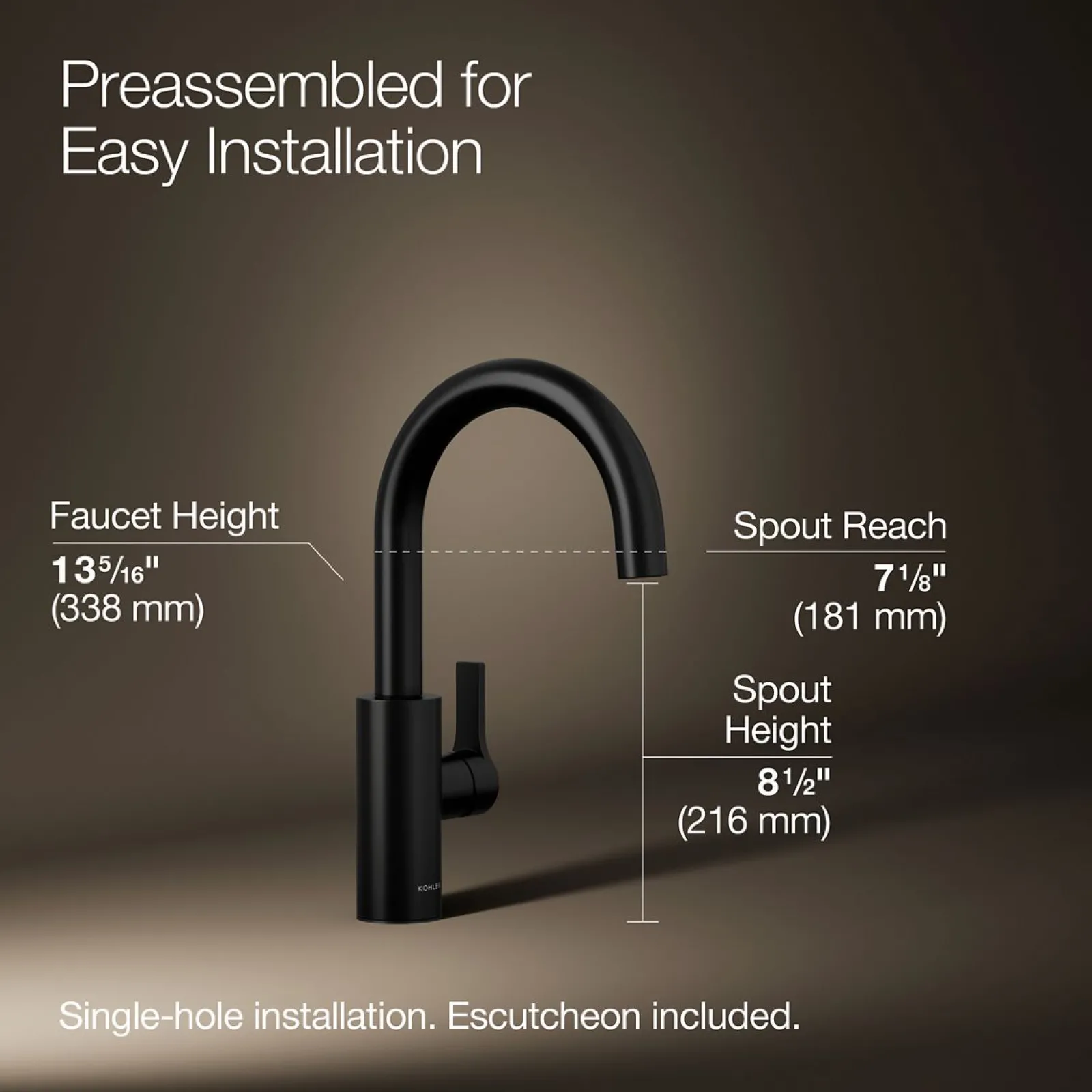 Single-handle bar sink faucet^Kohler Hot