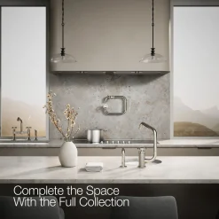 Single-handle bar sink faucet with two-function extended-reach spout and side sprayer^Kohler Online