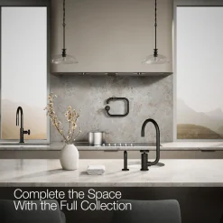 Single-handle bar sink faucet with two-function extended-reach spout and side sprayer^Kohler Online