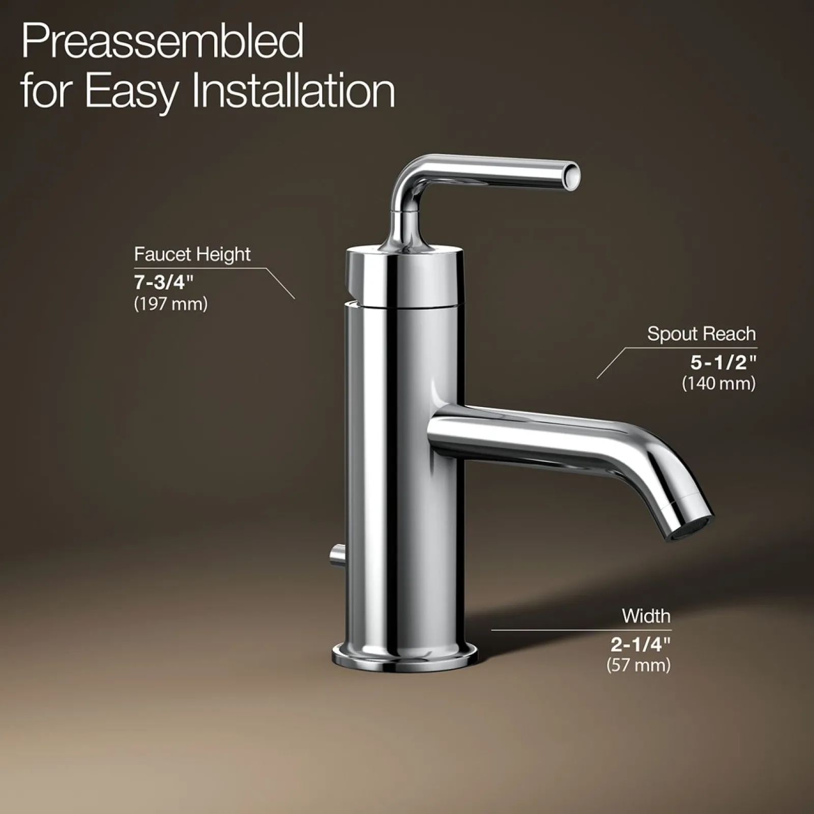 Single-handle bathroom sink faucet with Straight Lever handle, 1.2 gpm^Kohler New