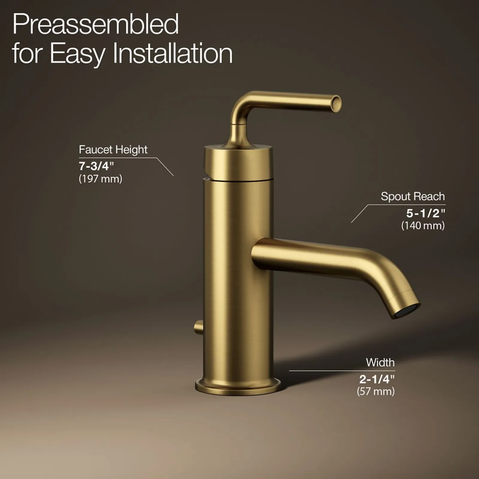 Single-handle bathroom sink faucet with Straight Lever handle, 1.2 gpm^Kohler New
