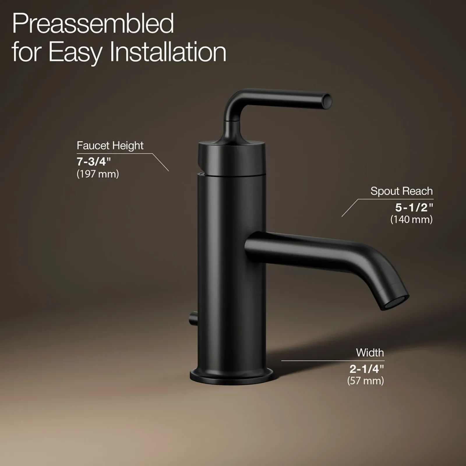 Single-handle bathroom sink faucet with Straight Lever handle, 1.2 gpm^Kohler New