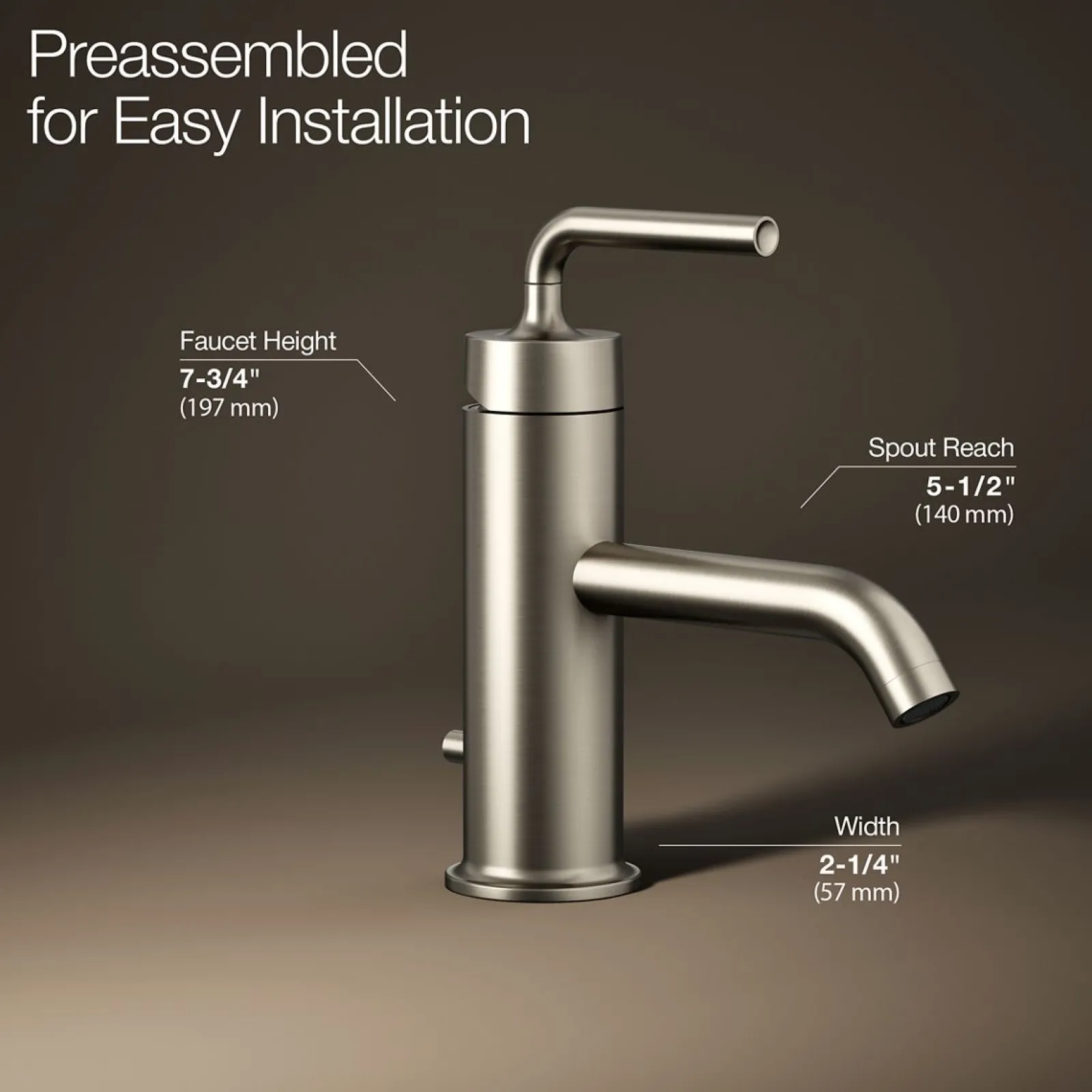 Single-handle bathroom sink faucet with Straight Lever handle, 1.2 gpm^Kohler New