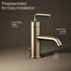 Single-handle bathroom sink faucet with Straight Lever handle, 1.2 gpm^Kohler New