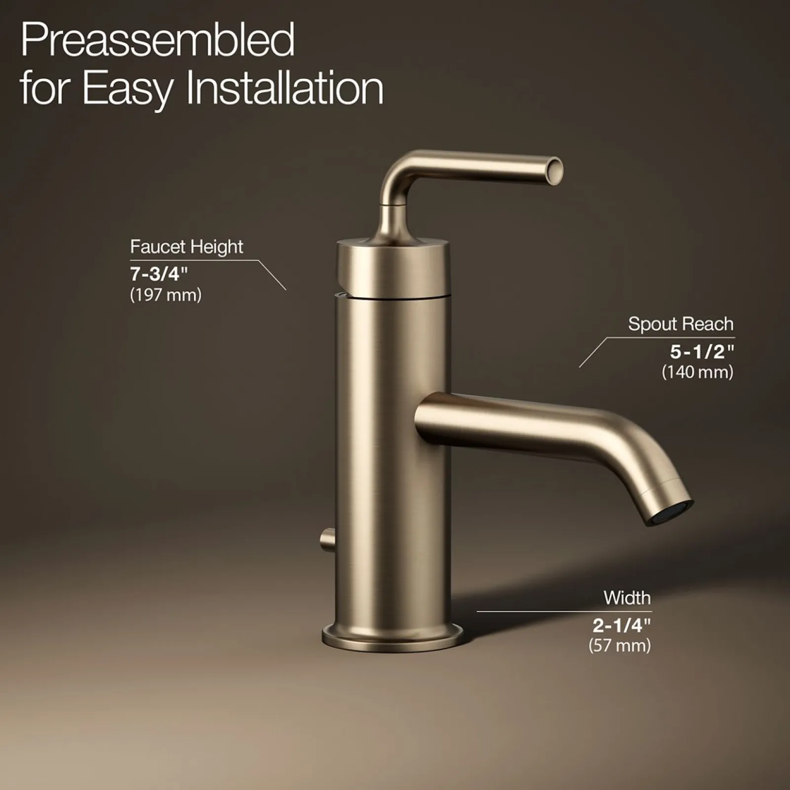 Single-handle bathroom sink faucet with Straight Lever handle, 1.2 gpm^Kohler New