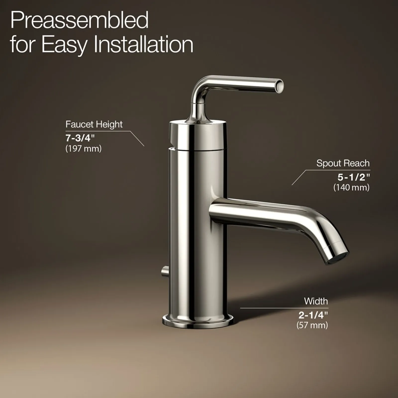 Single-handle bathroom sink faucet with Straight Lever handle, 1.2 gpm^Kohler New