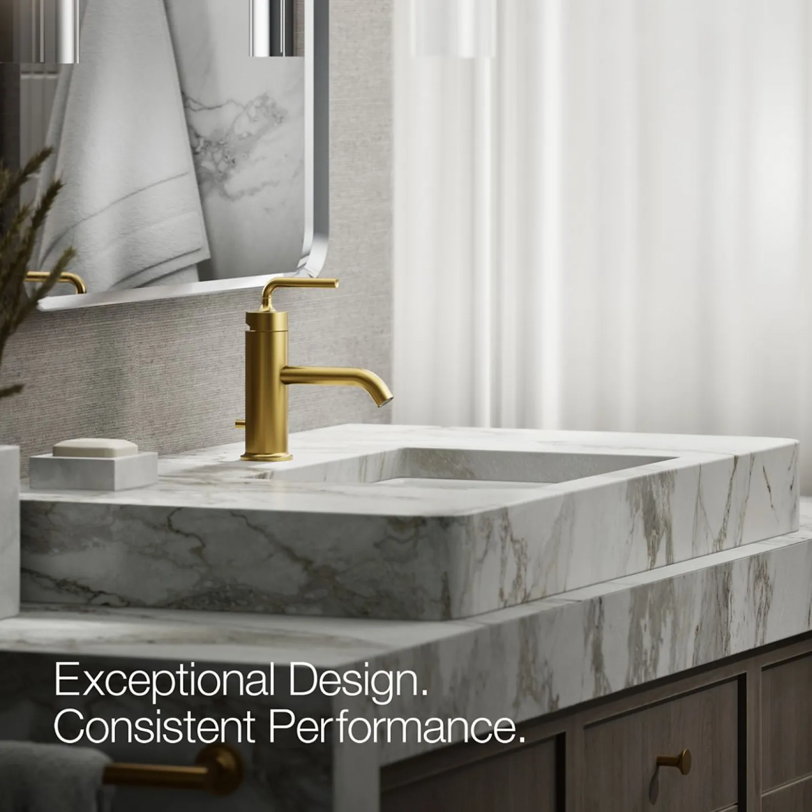 Single-handle bathroom sink faucet with Straight Lever handle, 1.2 gpm^Kohler New