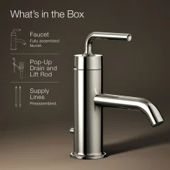 Single-handle bathroom sink faucet with Straight Lever handle, 1.2 gpm^Kohler New