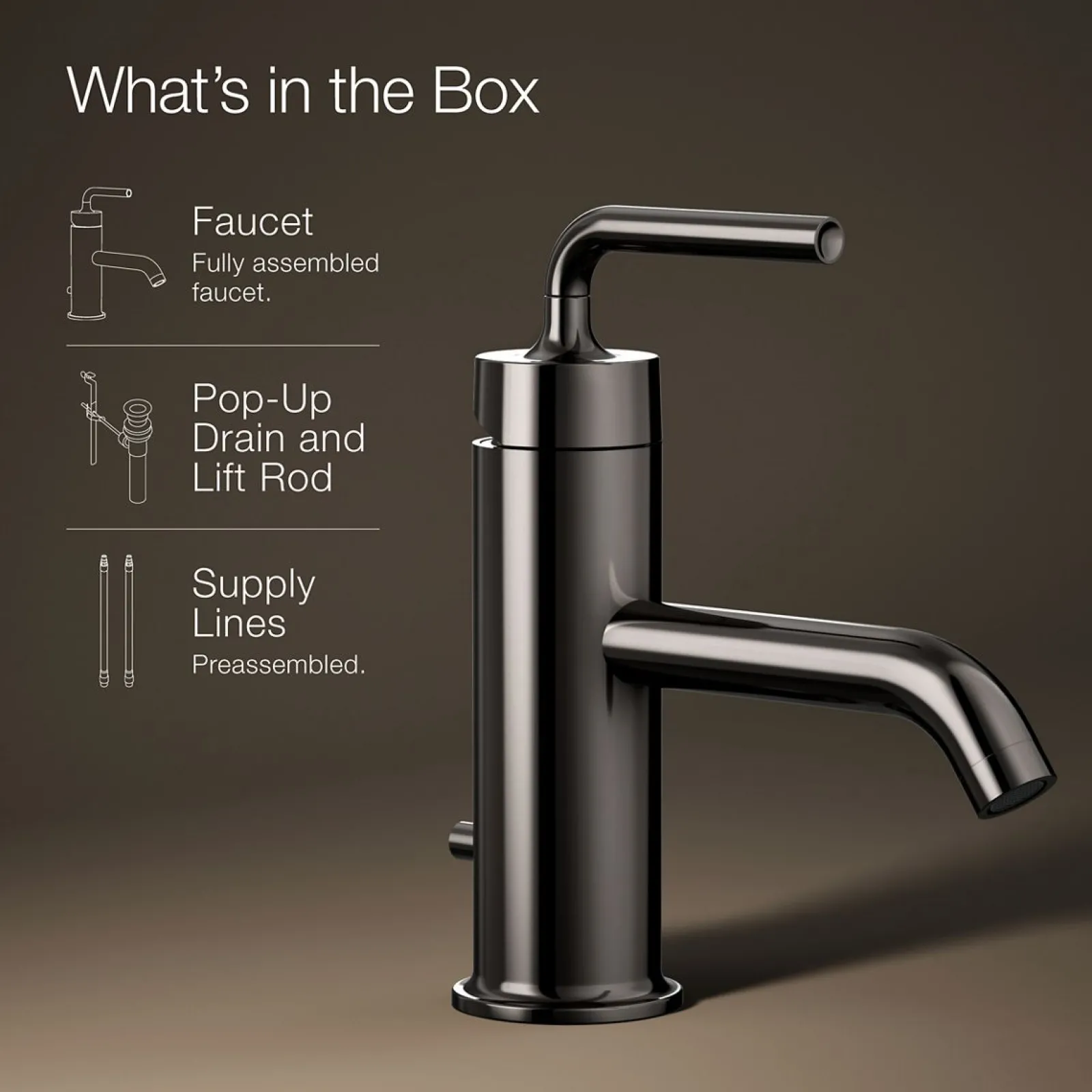 Single-handle bathroom sink faucet with Straight Lever handle, 1.2 gpm^Kohler New