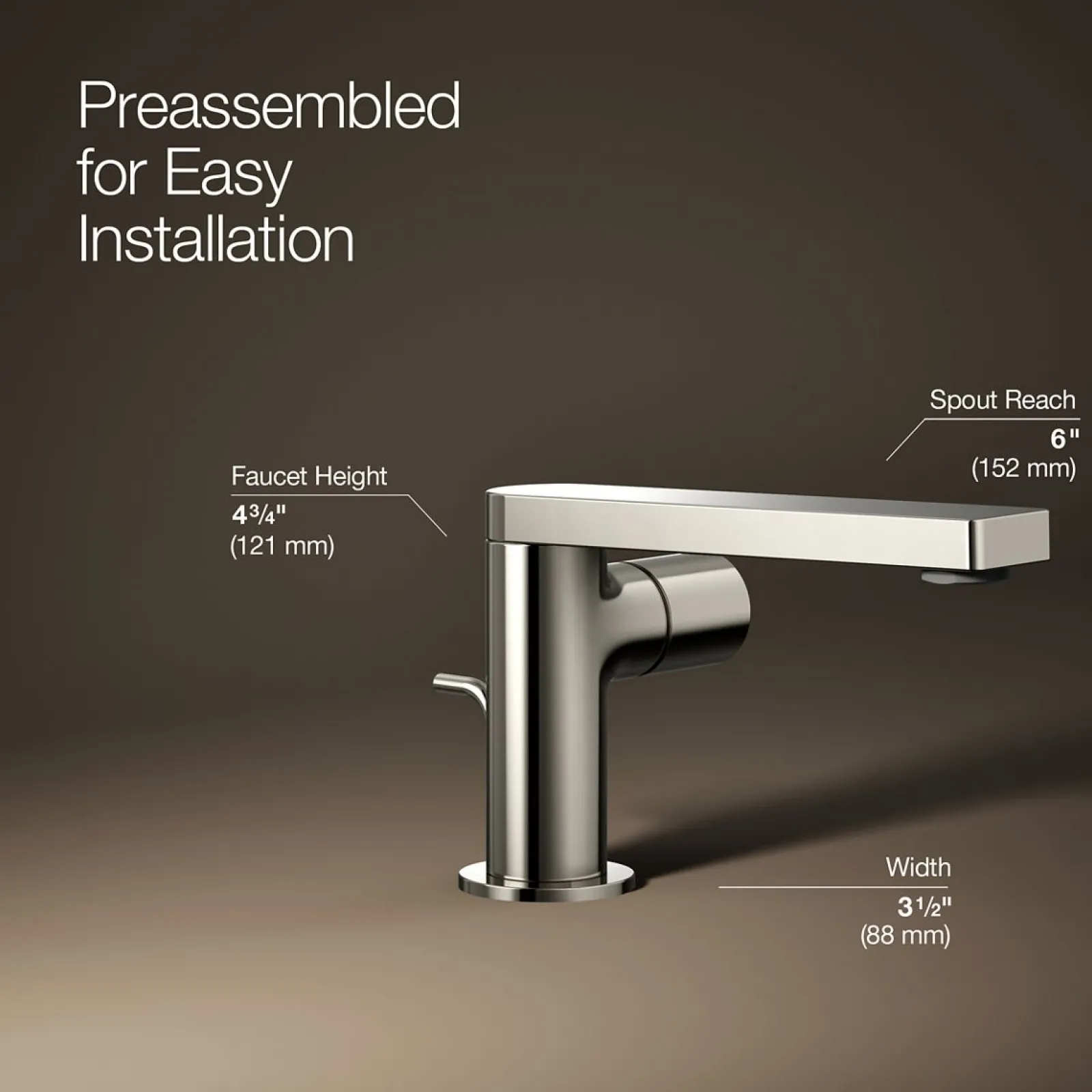 Single-handle bathroom sink faucet with Cylindrical handle, 1.2 gpm^Kohler