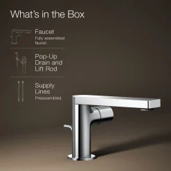 Single-handle bathroom sink faucet with Cylindrical handle, 1.2 gpm^Kohler