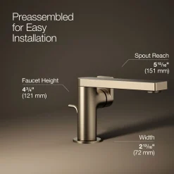 Single-handle bathroom sink faucet with Lever handle, 1.2 gpm^Kohler Hot