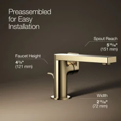 Single-handle bathroom sink faucet with Lever handle, 1.2 gpm^Kohler Hot