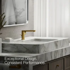Single-handle bathroom sink faucet with Lever handle, 1.2 gpm^Kohler Hot