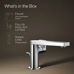 Single-handle bathroom sink faucet with Lever handle, 1.2 gpm^Kohler Hot