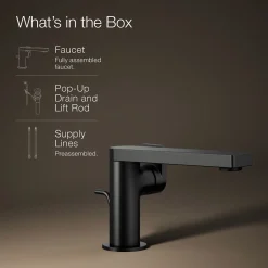 Single-handle bathroom sink faucet with Lever handle, 1.2 gpm^Kohler Hot