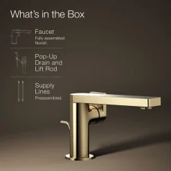 Single-handle bathroom sink faucet with Lever handle, 1.2 gpm^Kohler Hot