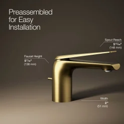Single-handle bathroom sink faucet, 1.2 gpm^Kohler Hot