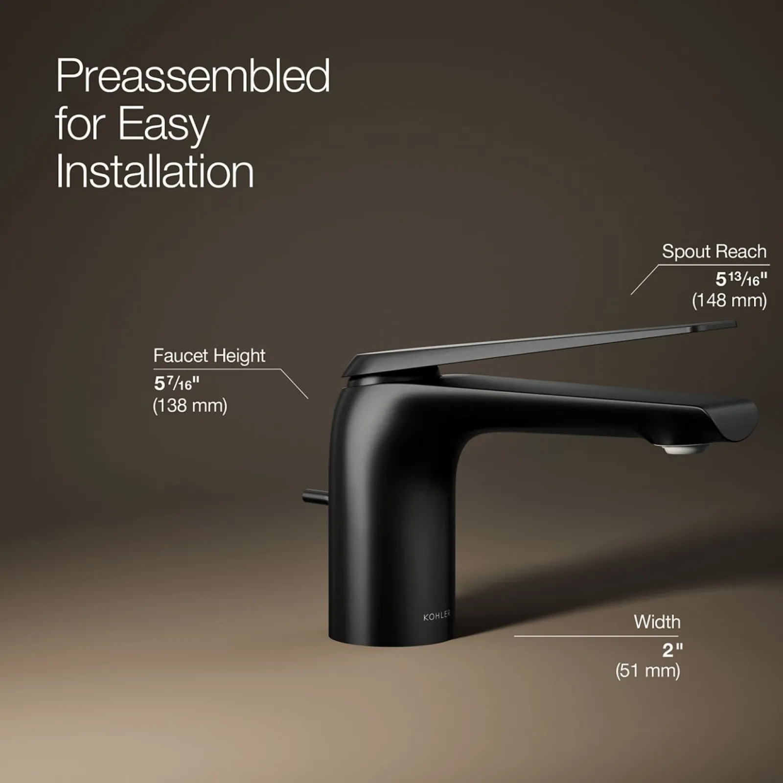 Single-handle bathroom sink faucet, 1.2 gpm^Kohler Hot