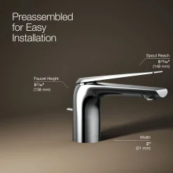 Single-handle bathroom sink faucet, 1.2 gpm^Kohler Hot