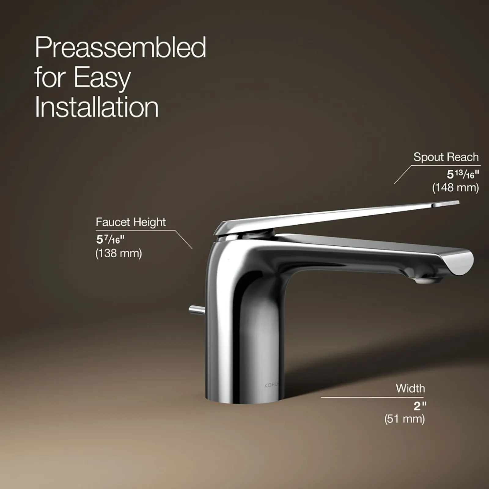 Single-handle bathroom sink faucet, 1.2 gpm^Kohler Hot